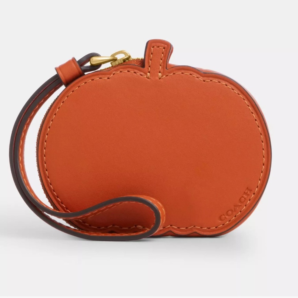 Coach Orange Pumpkin Coin Pouch Halloween 2025